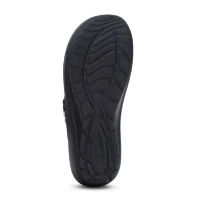 Aetrex Vicki Black Gloss Women's Flipflops