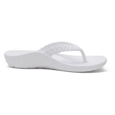 Aetrex Vicki White Gloss Women's Flipflops