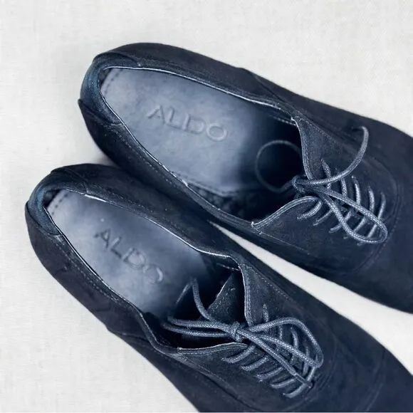 Aldo Men’s Black Suede Oxfords size US 12