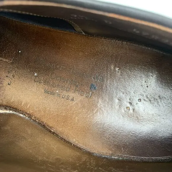 Allen Edmonds Ostendo Leather Wingtip Oxfords Brown Vibram Brogue Men Size 9.5 D