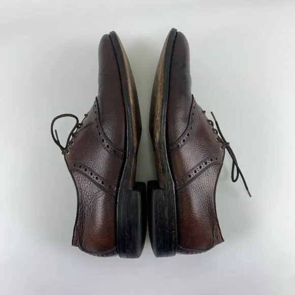 Allen Edmonds Ostendo Leather Wingtip Oxfords Brown Vibram Brogue Men Size 9.5 D