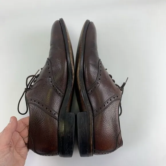 Allen Edmonds Ostendo Leather Wingtip Oxfords Brown Vibram Brogue Men Size 9.5 D