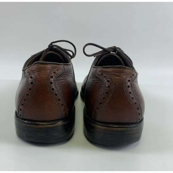 Allen Edmonds Ostendo Leather Wingtip Oxfords Brown Vibram Brogue Men Size 9.5 D