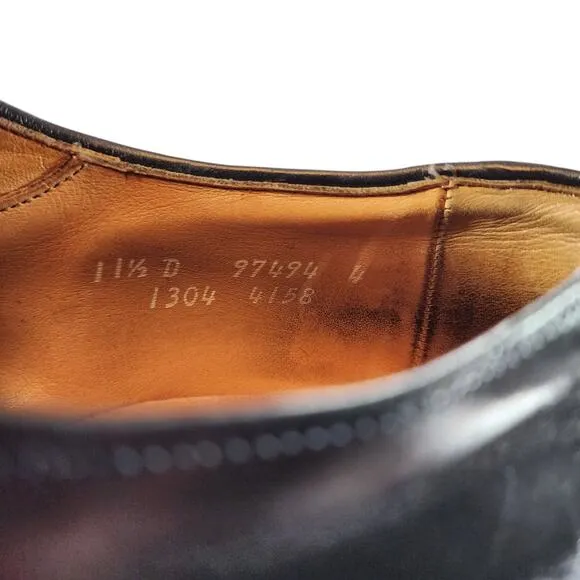 Allen Edmonds Oxfords sz 11.5 D Men Dellwood Black Split Toe Leather Vibram READ