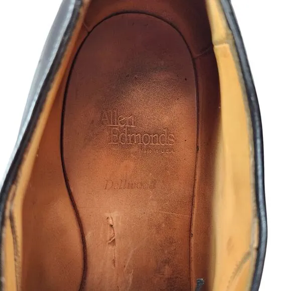 Allen Edmonds Oxfords sz 11.5 D Men Dellwood Black Split Toe Leather Vibram READ