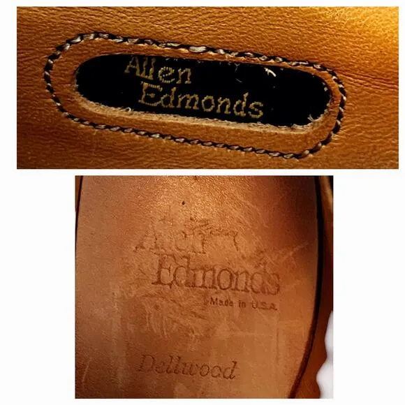 Allen Edmonds Oxfords sz 9.5 D Men Brown Dellwood Split Toe Lace Up USA Leather