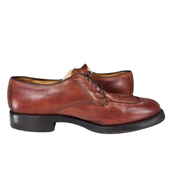 Allen Edmonds Oxfords sz 9.5 D Men Brown Dellwood Split Toe Lace Up USA Leather