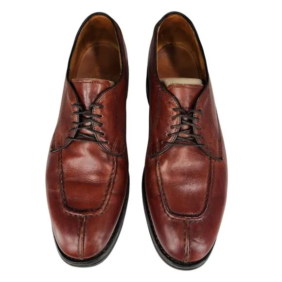Allen Edmonds Oxfords sz 9.5 D Men Brown Dellwood Split Toe Lace Up USA Leather