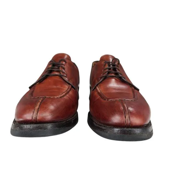Allen Edmonds Oxfords sz 9.5 D Men Brown Dellwood Split Toe Lace Up USA Leather