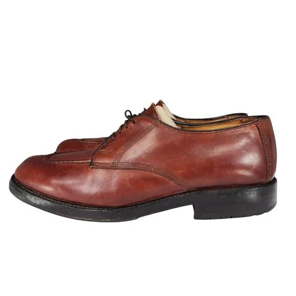Allen Edmonds Oxfords sz 9.5 D Men Brown Dellwood Split Toe Lace Up USA Leather