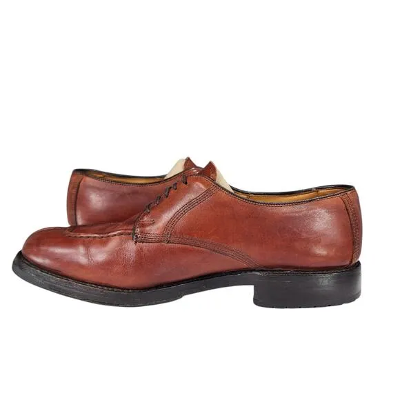 Allen Edmonds Oxfords sz 9.5 D Men Brown Dellwood Split Toe Lace Up USA Leather