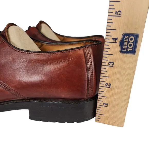 Allen Edmonds Oxfords sz 9.5 D Men Brown Dellwood Split Toe Lace Up USA Leather
