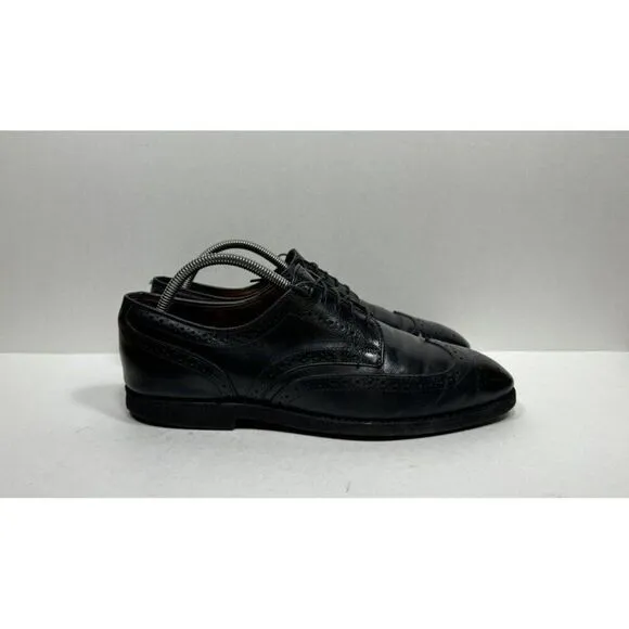 Allen Edmonds Lombard Dress Shoes Mens Size 8 E Black Wingtip Derby Oxfords
