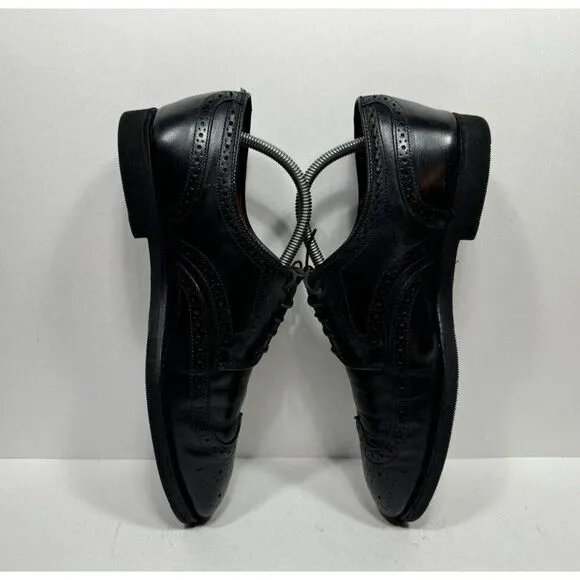 Allen Edmonds Lombard Dress Shoes Mens Size 8 E Black Wingtip Derby Oxfords