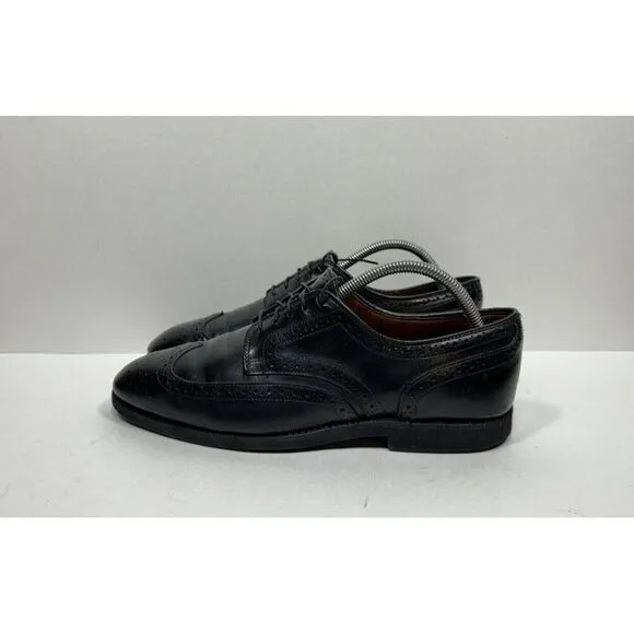 Allen Edmonds Lombard Dress Shoes Mens Size 8 E Black Wingtip Derby Oxfords