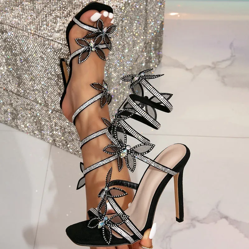 Aneikeh Crystal Butterfly Snake Heels