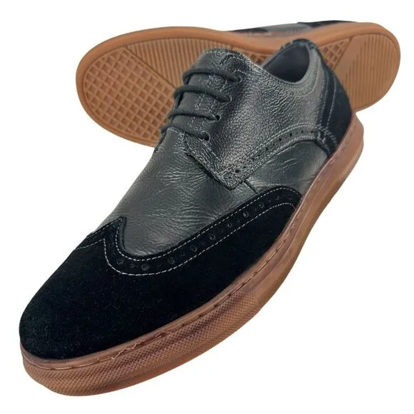 Arkbird Wingtip Black Leather/Suede Oxfords Men’s Size 9