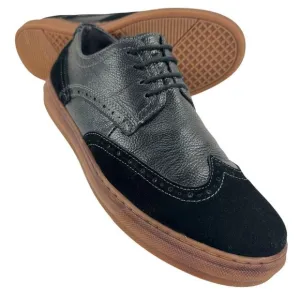 Arkbird Wingtip Black Leather/Suede Oxfords Men’s Size 9