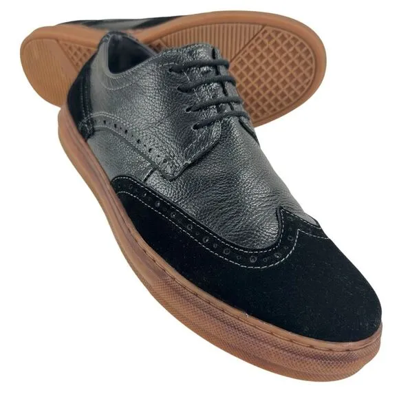 Arkbird Wingtip Black Leather/Suede Oxfords Men’s Size 9