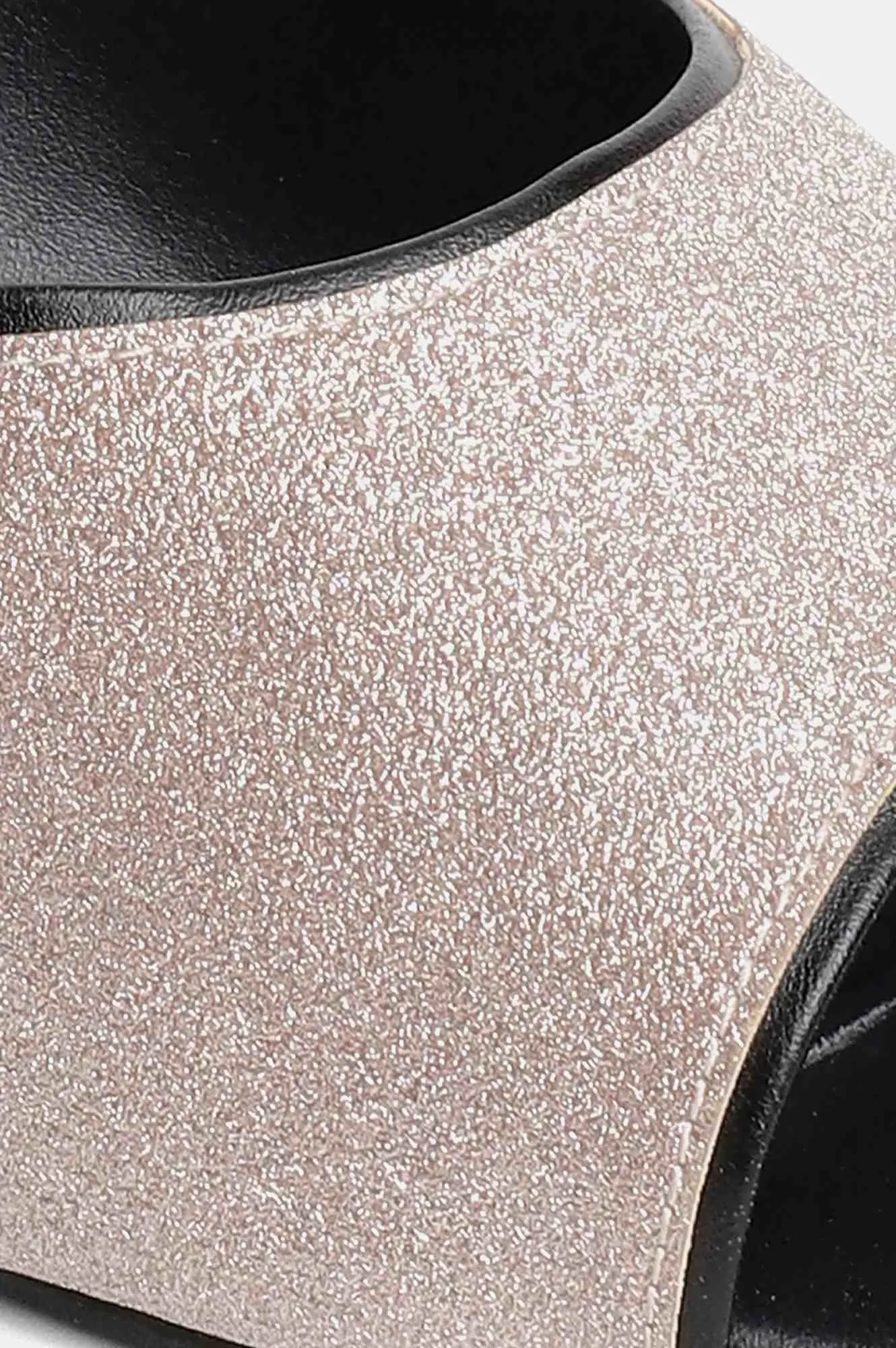 Aurelia Glitter Gold Glitter Square Kitten Heel