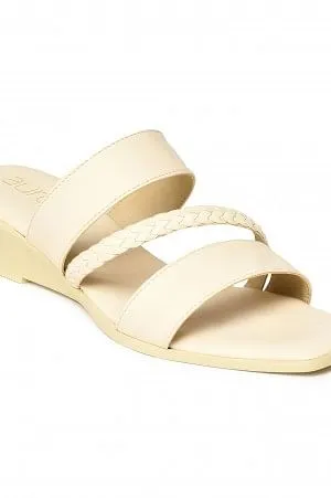 Aurelia Solid Ecru Square Wedge