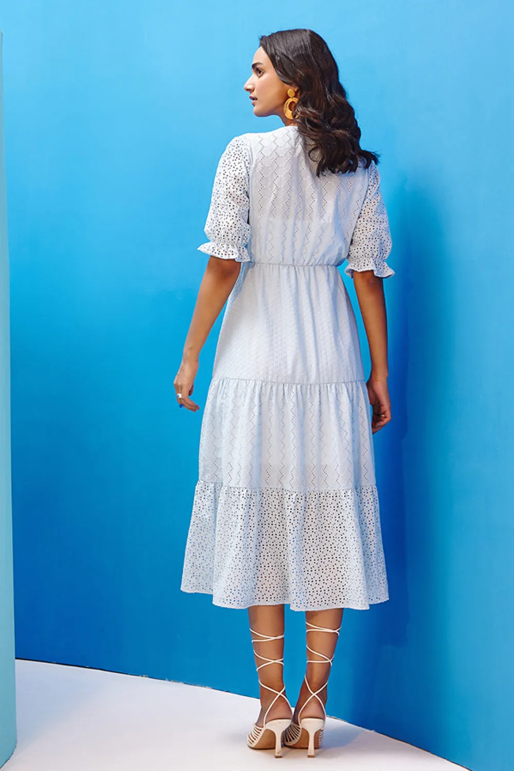 Azure Schiffli Dress