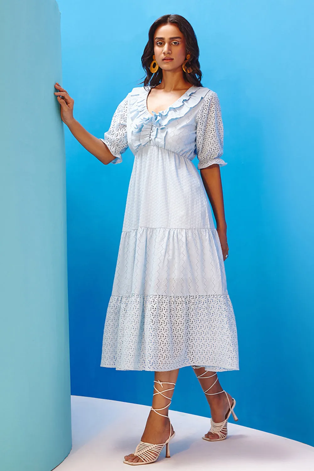 Azure Schiffli Dress