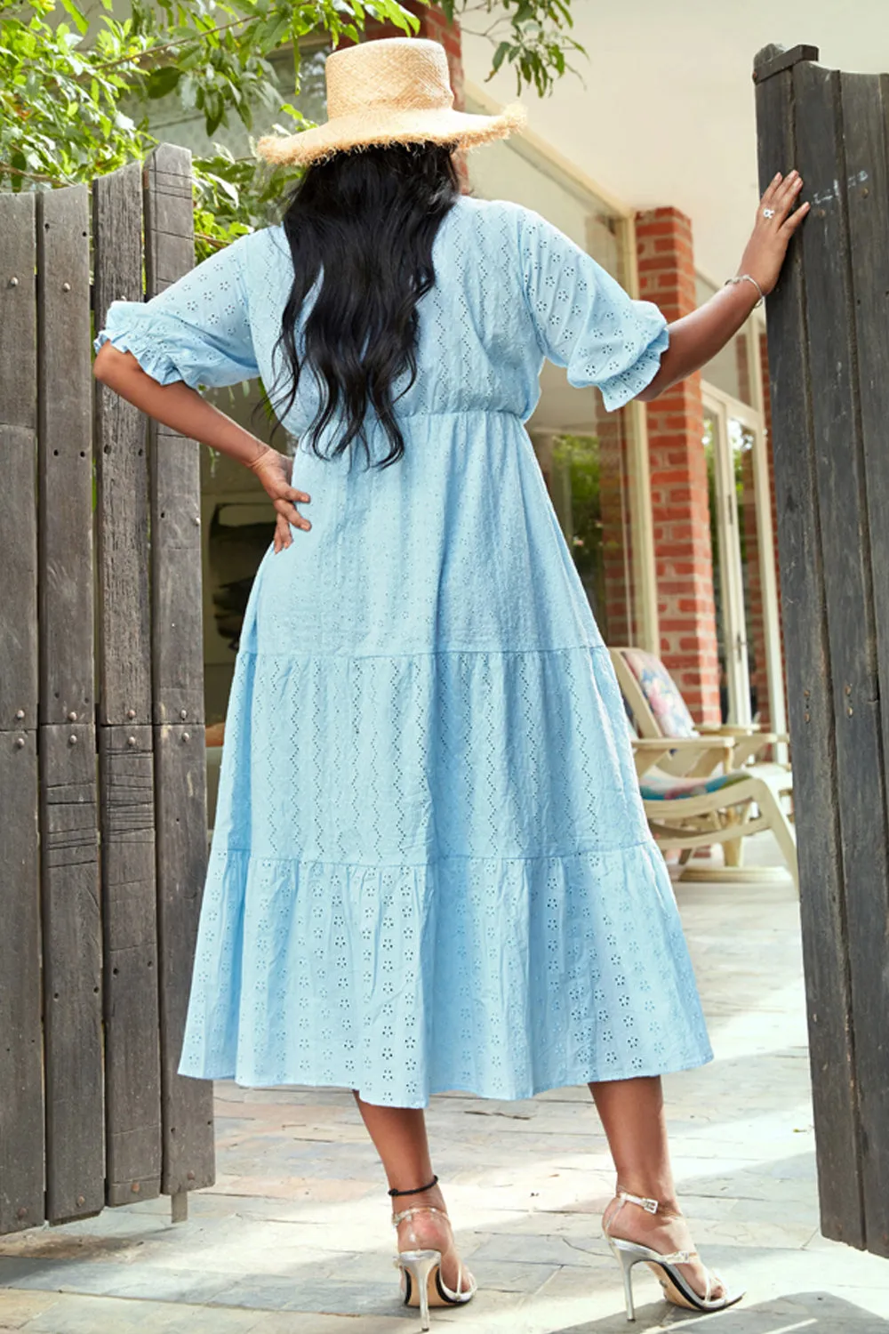 Azure Schiffli Dress