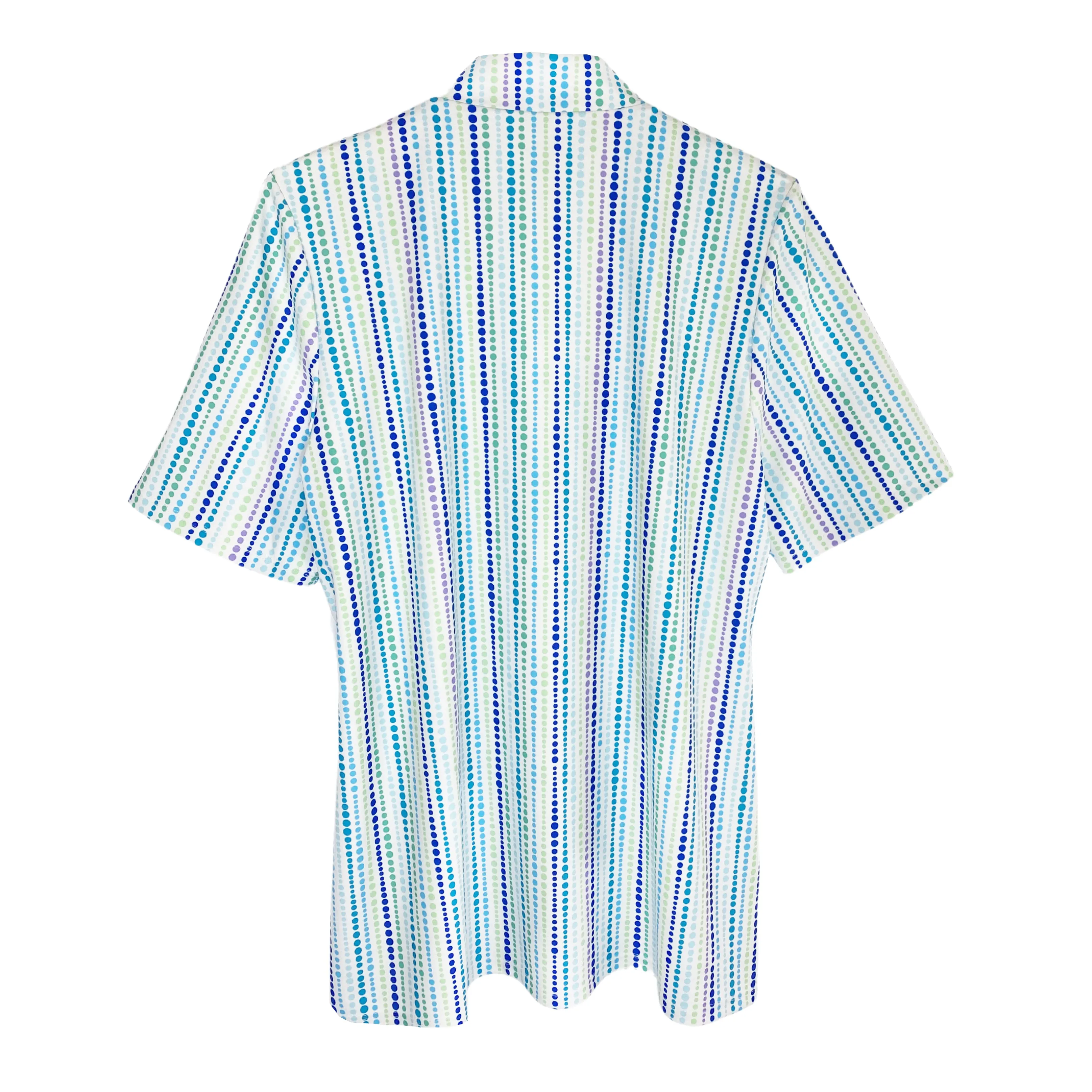 Bayside Short Sleeve Zip Neck Top in Candy Dots Blue