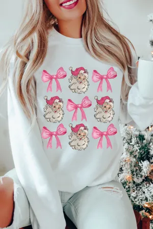 Beige Santa Claus Bowknot Pattern Christmas Sweatshirt