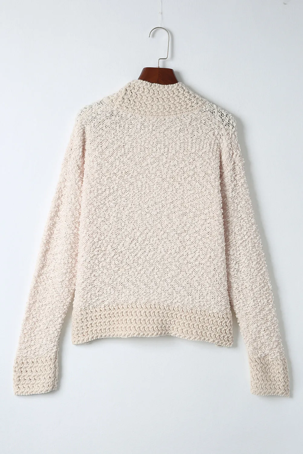 Black Popcorn Knit Open Front Cardigan