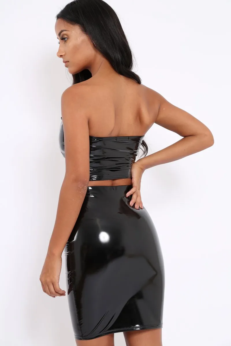 Black PU Co-ord Set - Allison