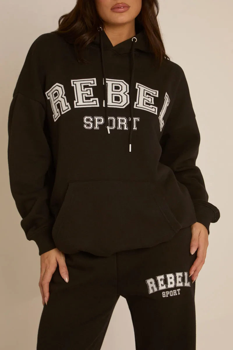 Black Rebel Sport Wide Leg Joggers - Luciana