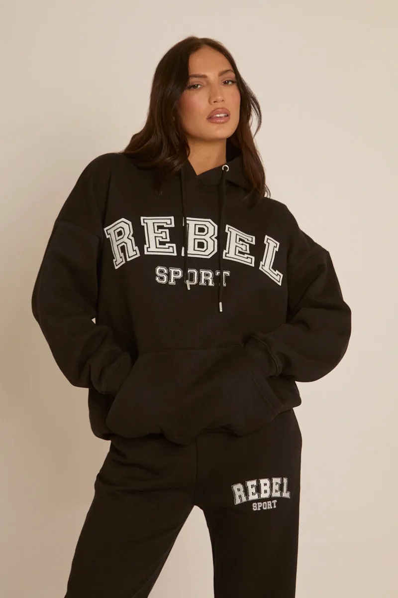 Black Rebel Sport Wide Leg Joggers - Luciana