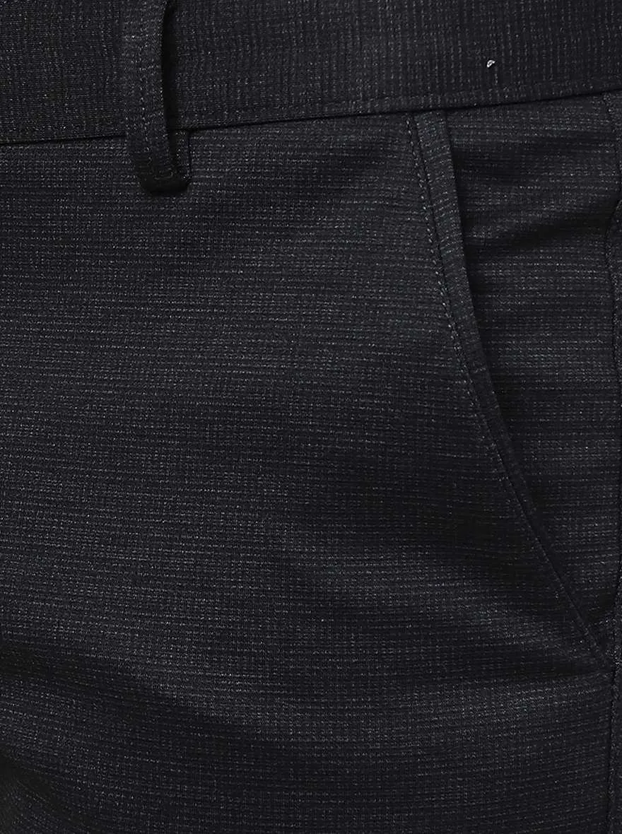 Black Solid Slim Fit Club Wear Trouser | JB Studio