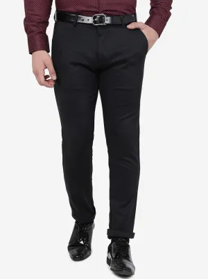 Black Solid Slim Fit Club Wear Trouser | JB Studio