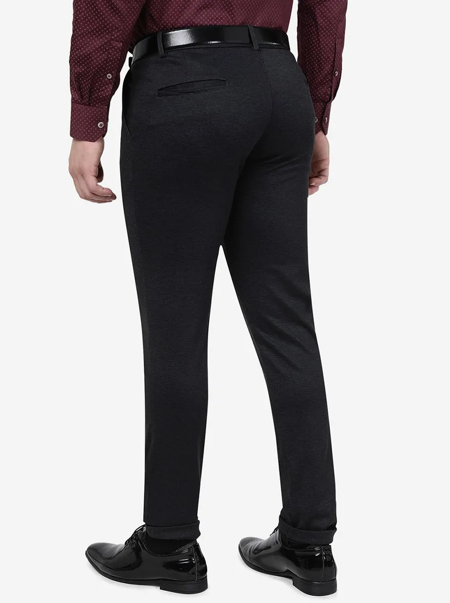 Black Solid Slim Fit Club Wear Trouser | JB Studio