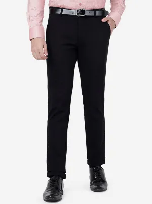 Black Solid Slim Fit Club Wear Trouser | JB Studio