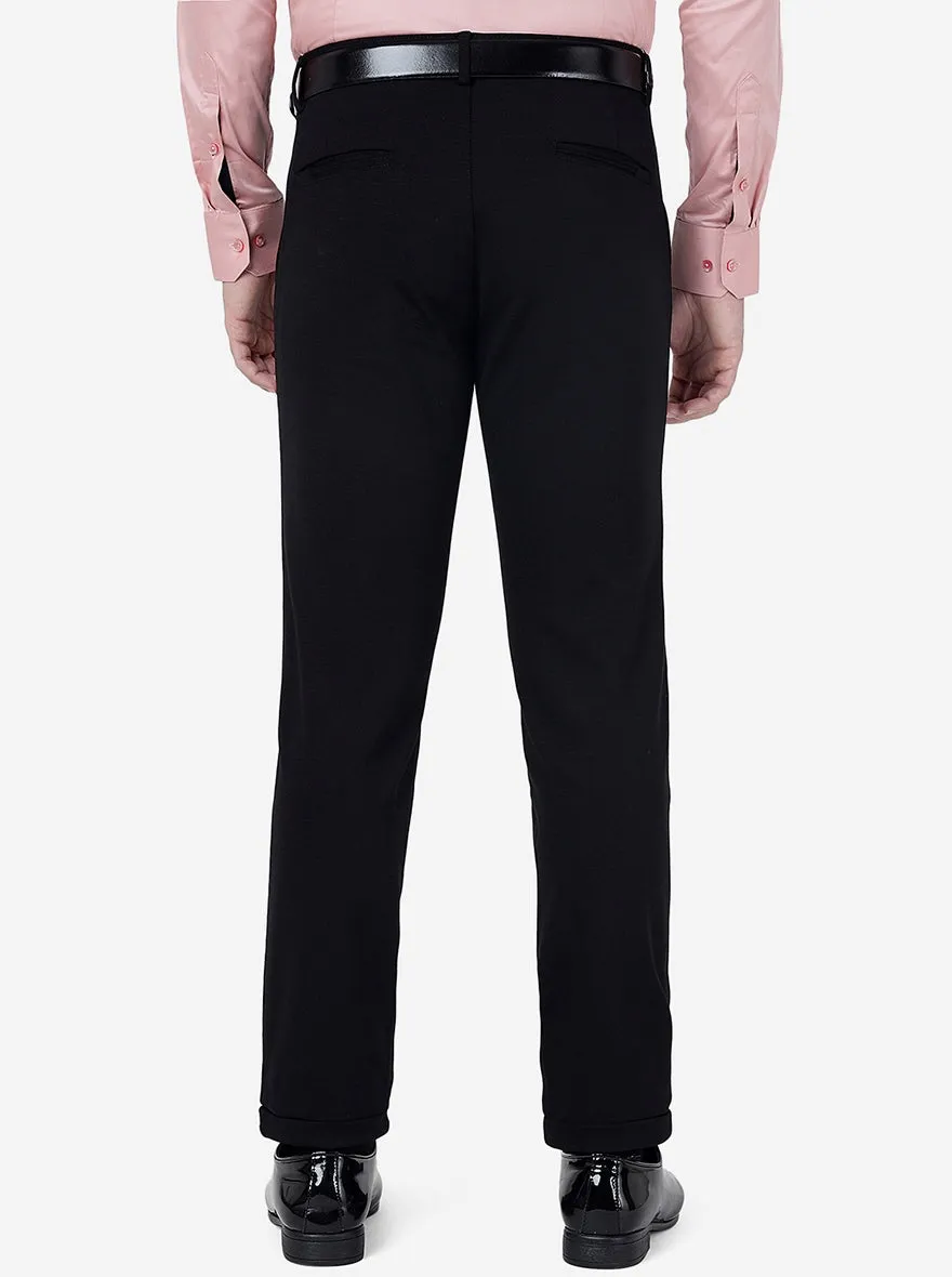 Black Solid Slim Fit Club Wear Trouser | JB Studio