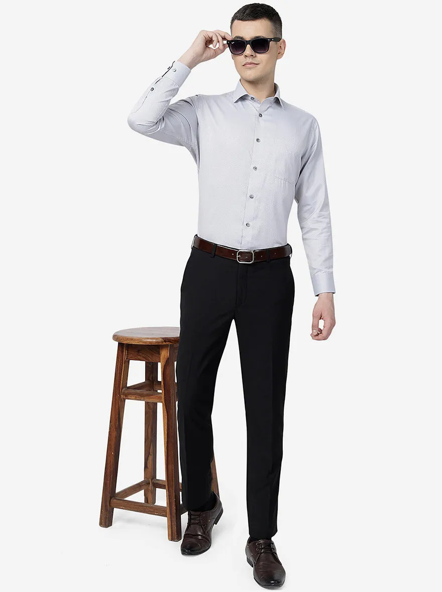 Black Solid Slim Fit Formal Trouser | Greenfibre