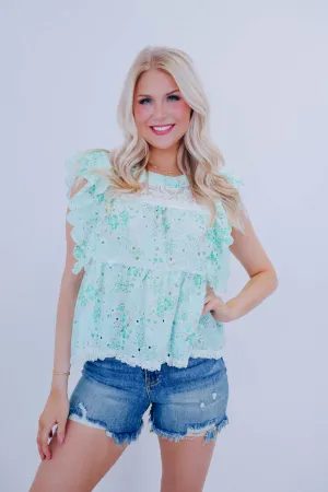 Blooming Lace Ruffled Babydoll Top By POL- 2 Colors