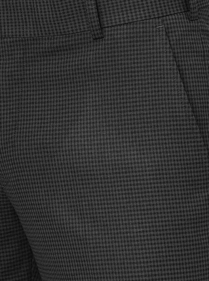 Blue Checked Super Slim Fit Formal Trouser | Greenfibre