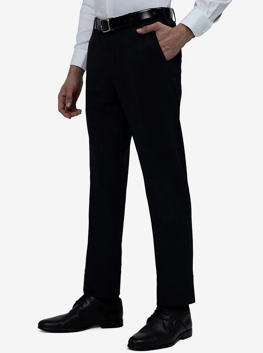 Blue Solid Slim Fit Formal Trouser | JB Studio