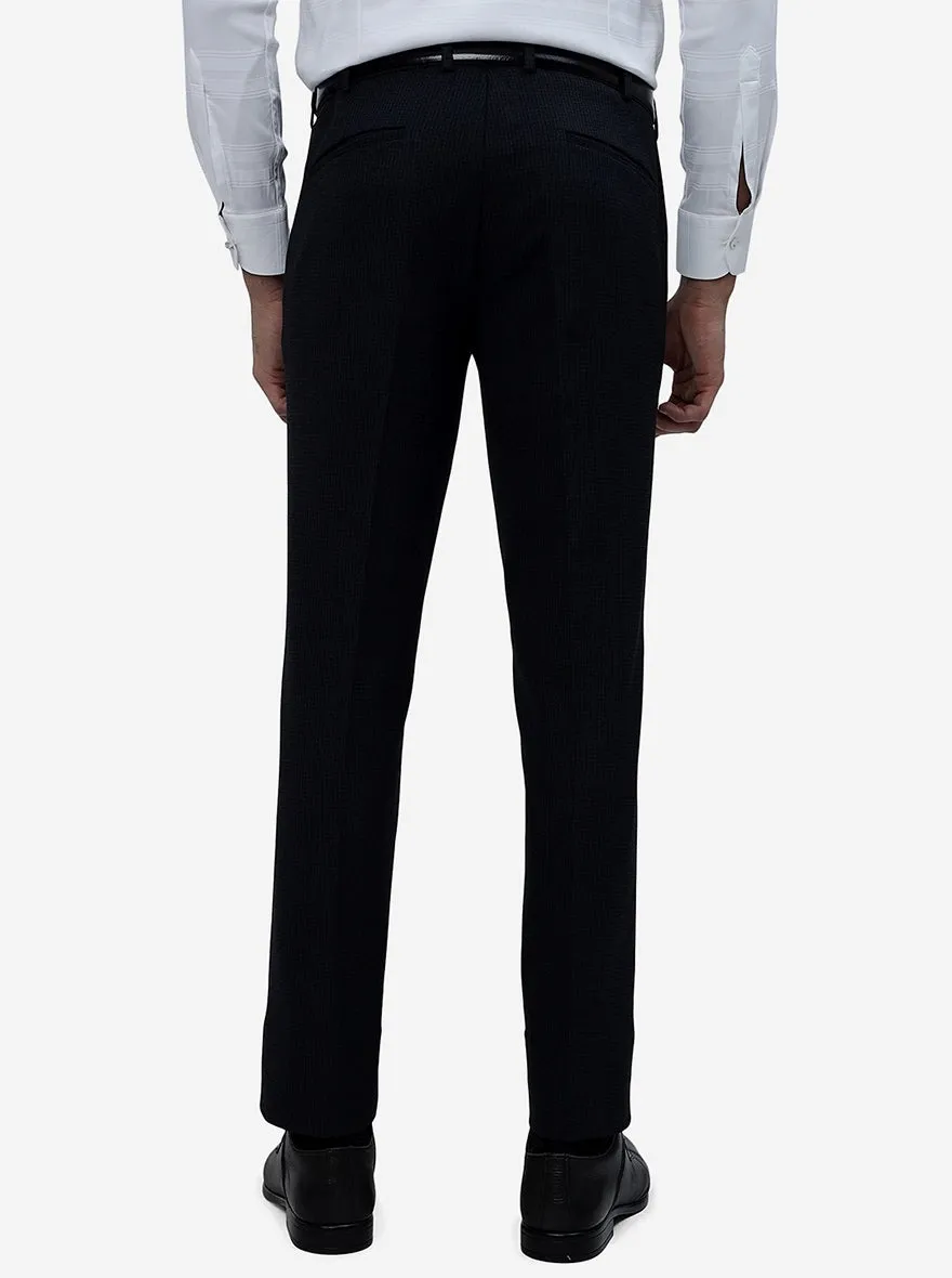 Blue Solid Slim Fit Formal Trouser | JB Studio