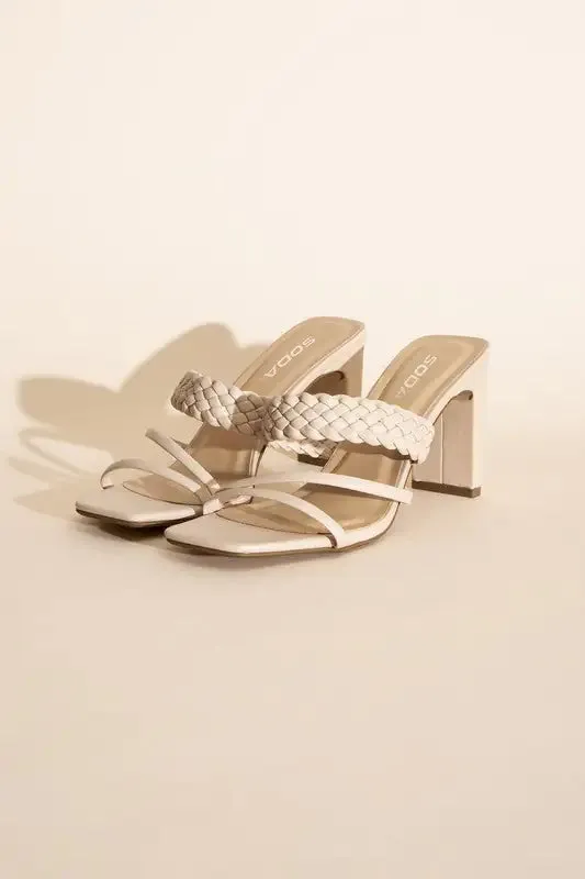 Braided Strap Sandal Heels