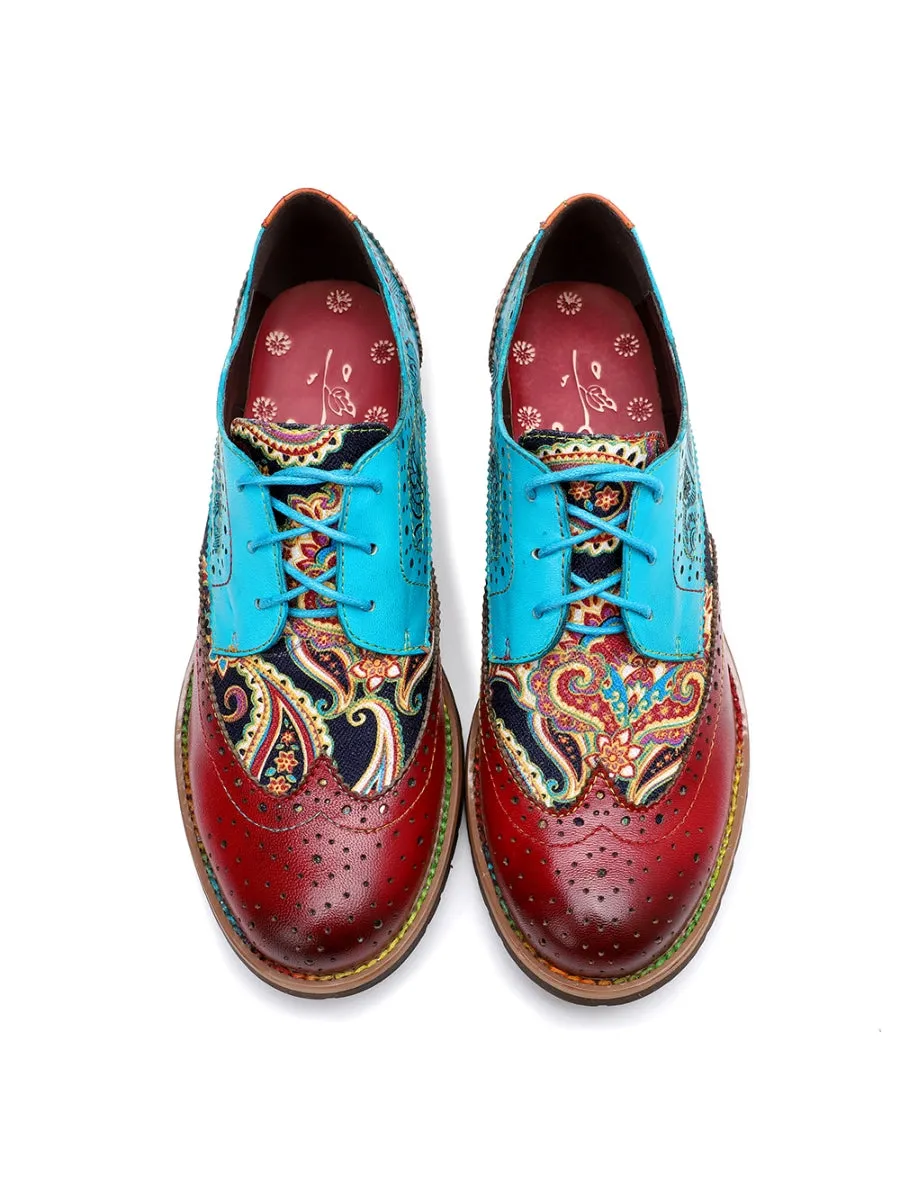Brown Genuine Leather Brogues Oxford