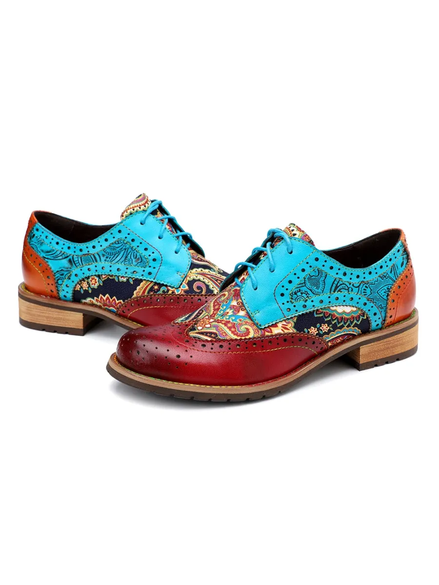Brown Genuine Leather Brogues Oxford