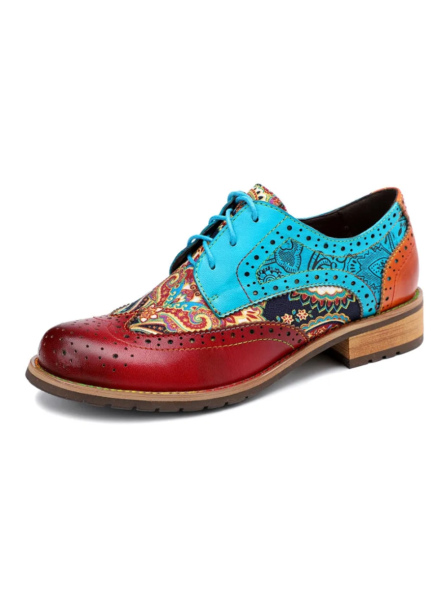Brown Genuine Leather Brogues Oxford