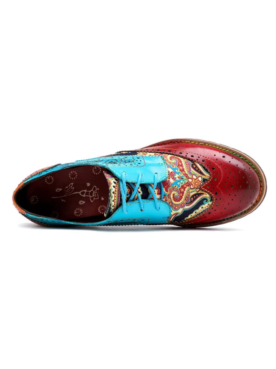 Brown Genuine Leather Brogues Oxford