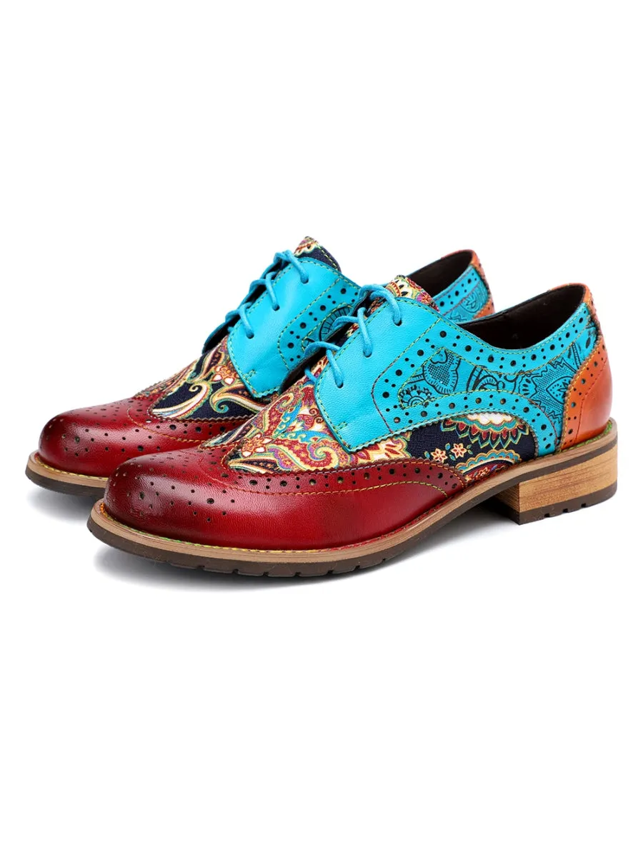 Brown Genuine Leather Brogues Oxford